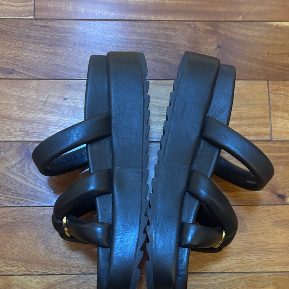 J/SLIDES NYC leather Black Mules with Ring Detail size 9 - Picture 2 of 12